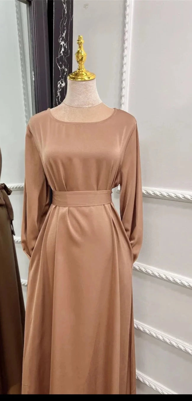 Modest Satin Sliky Abaya