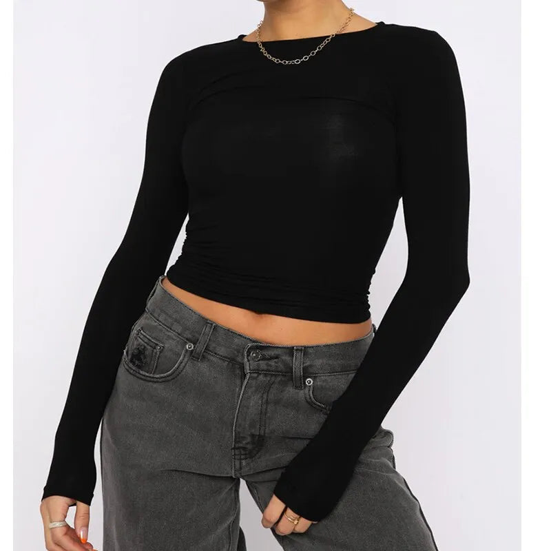 Slim Cropped Tops