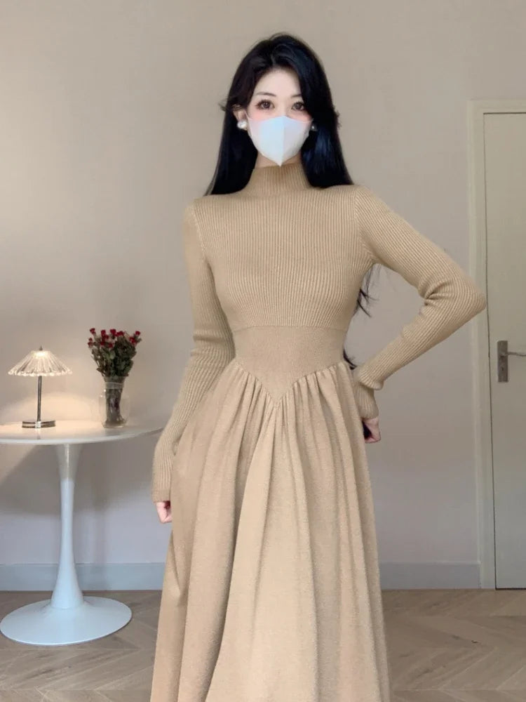 Vintage Knitted Turtleneck Dress