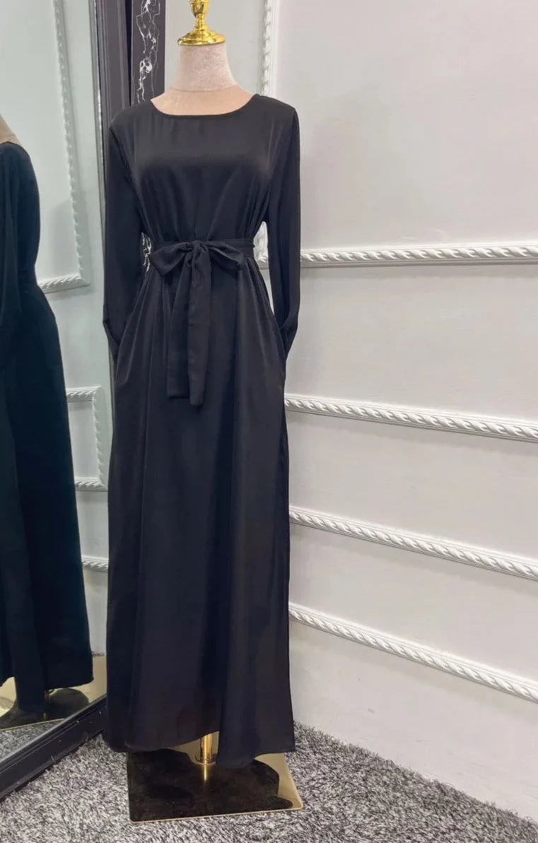 Modest Satin Sliky  Abaya