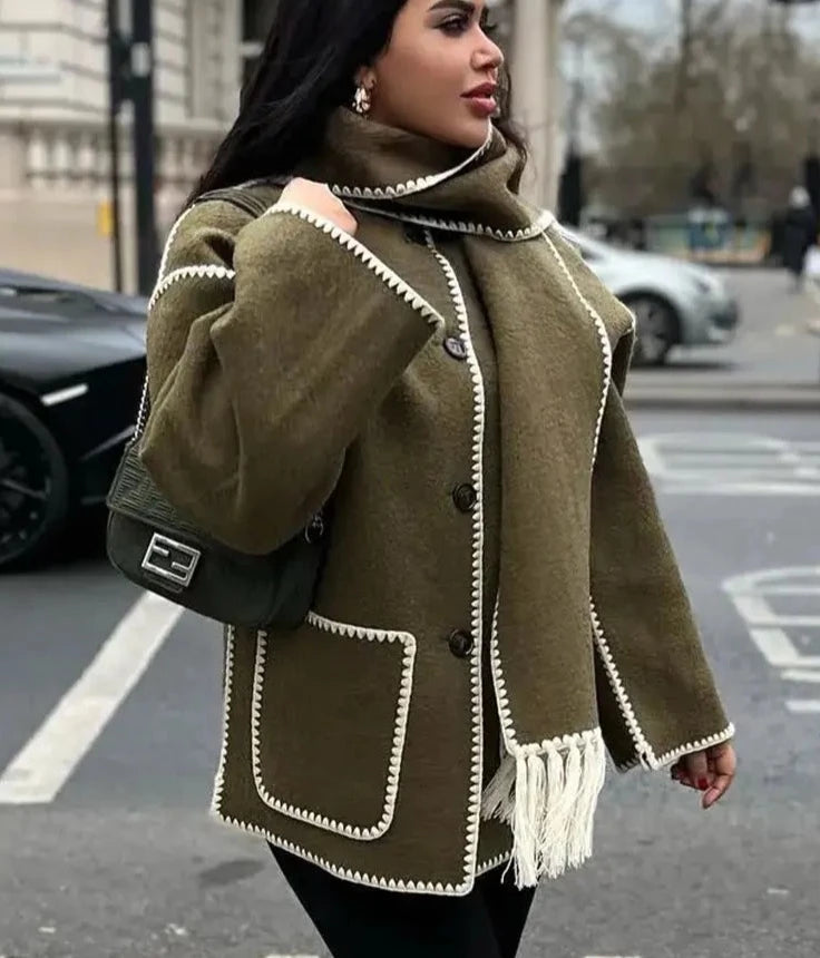 Elegant Tassel Scarf Coat