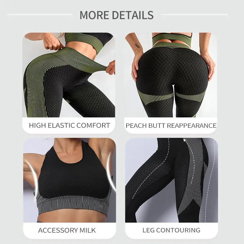 Women 2/3pcs Seamless Workout Outfits Sets