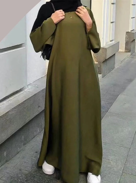 Modest Satin Sliky  Abaya