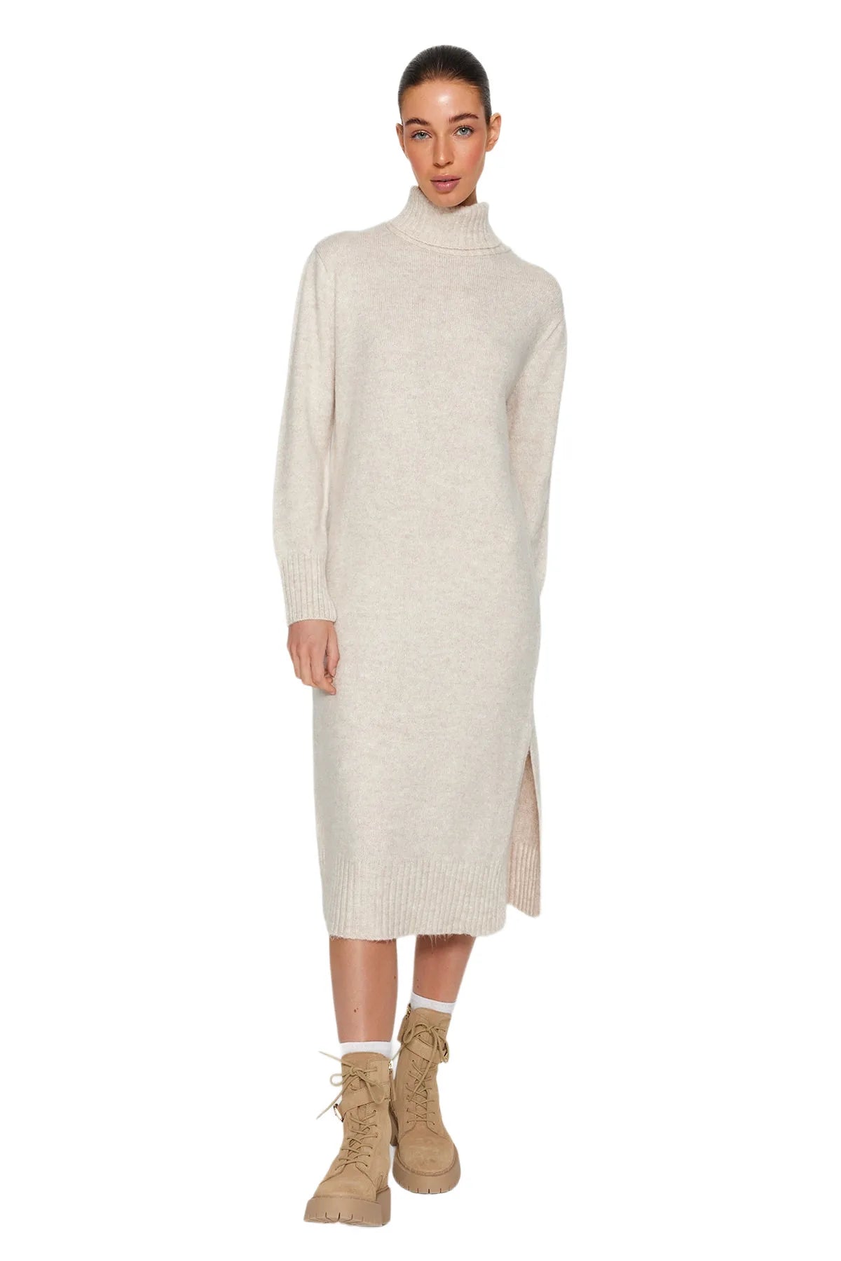 Trendy Straight Midi Long Sleeve Casual Oversize Dress