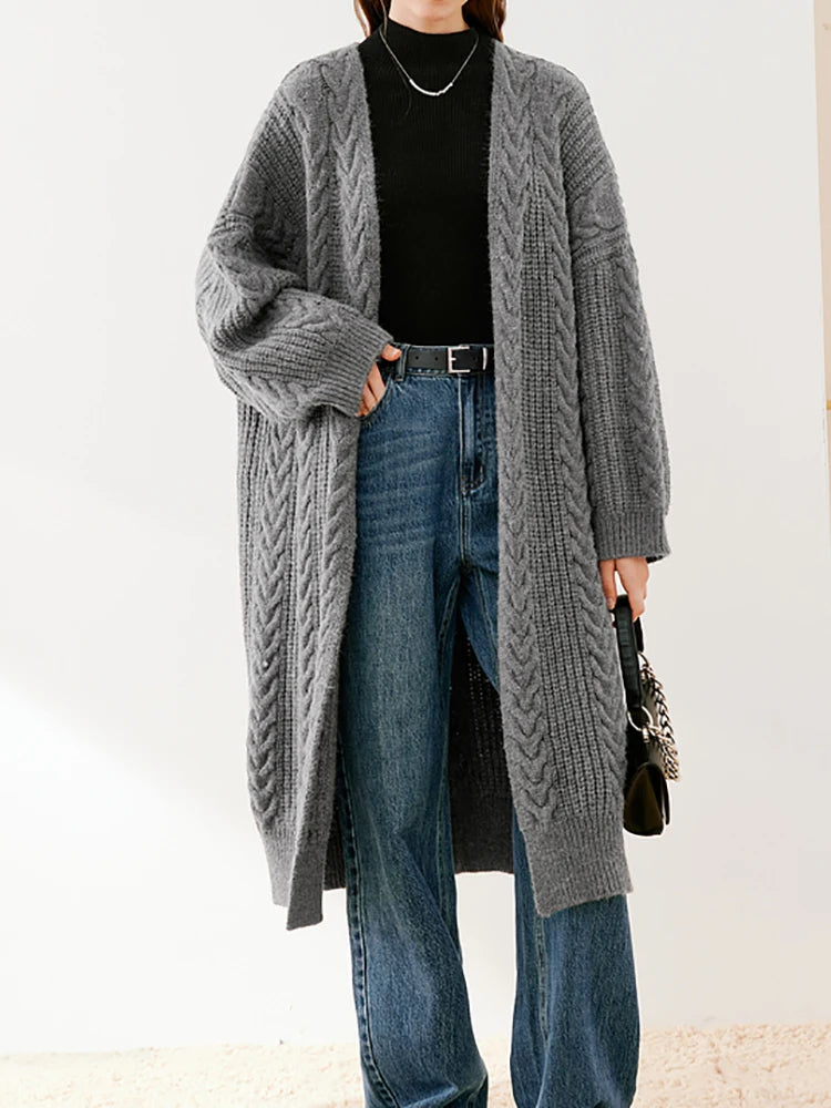 Warm knitted Long Cardigan