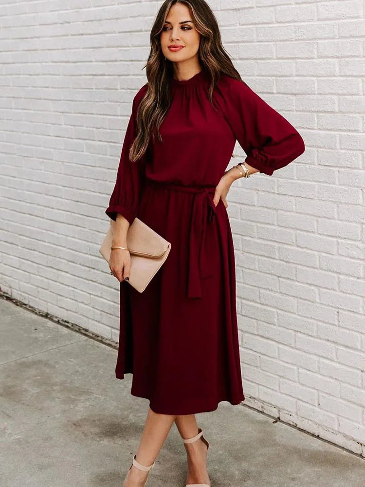 Elegant Lace Up Dress