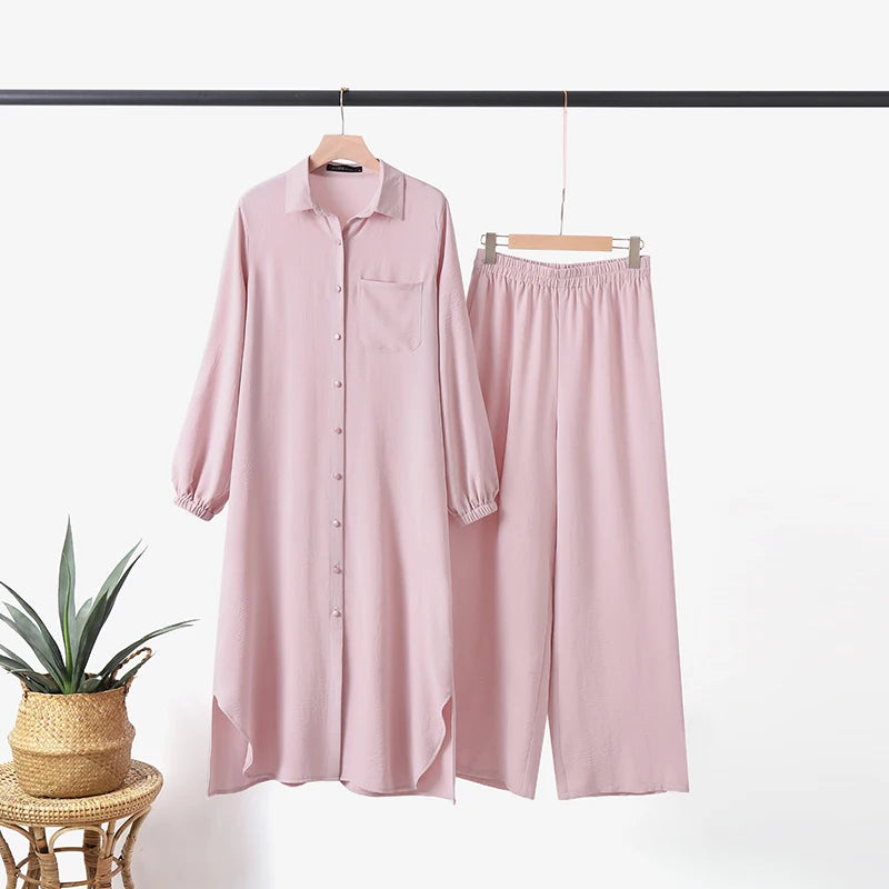 Modest Long Shirt With Trouser