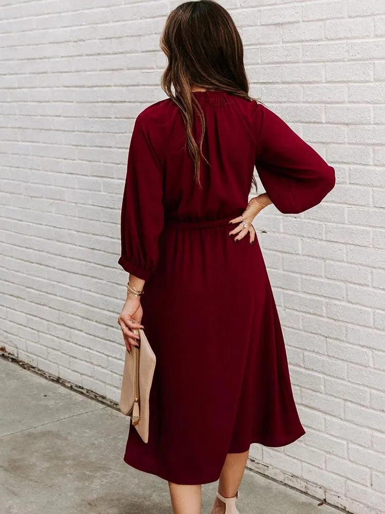 Elegant Lace Up Dress