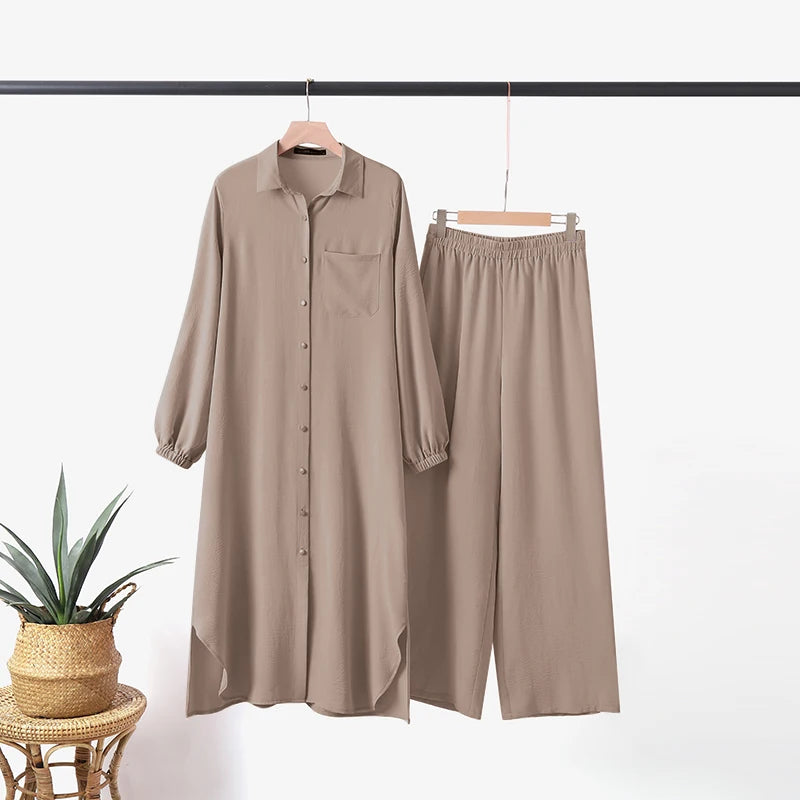 Modest Long Shirt With Trouser