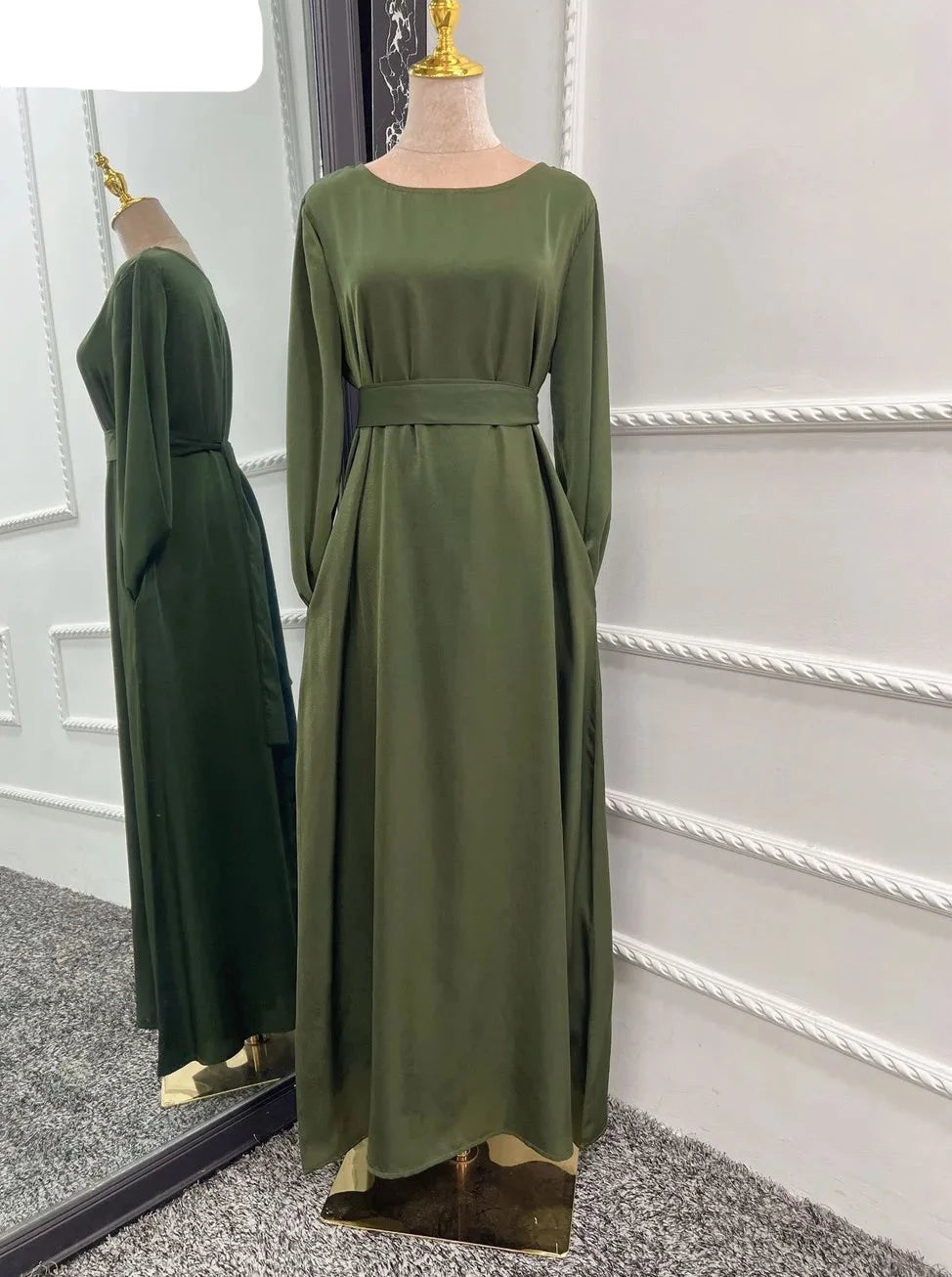 Modest Satin Sliky  Abaya