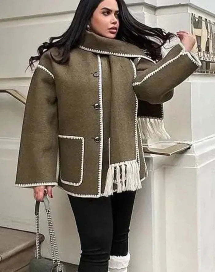 Elegant Tassel Scarf Coat