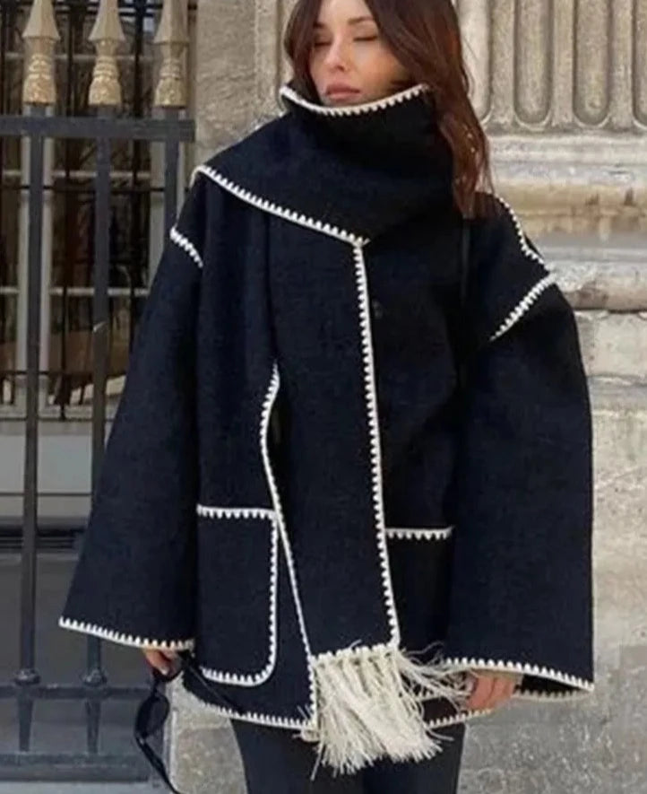 Elegant Tassel Scarf Coat