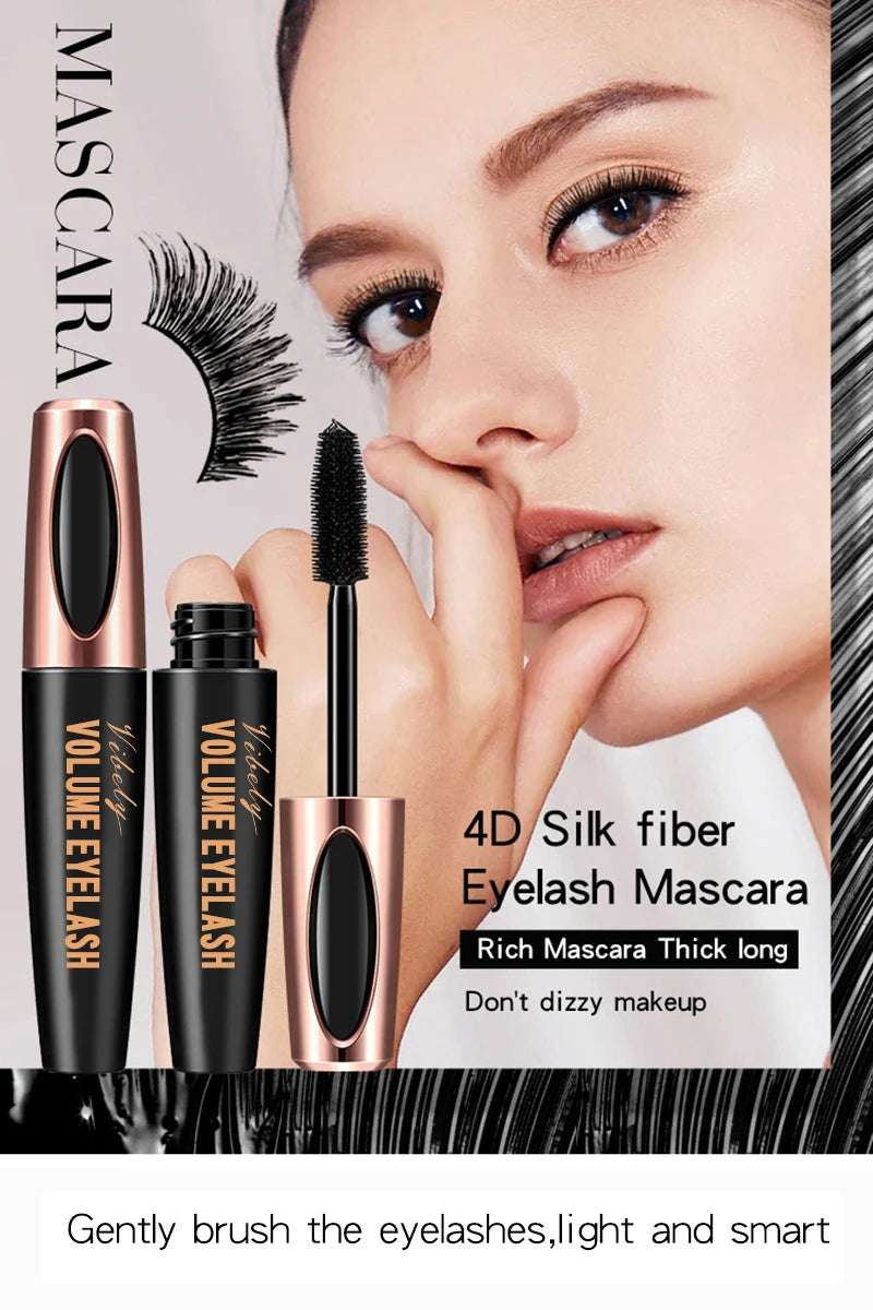 4D Eyelashes Waterproof Curling Black Mascara