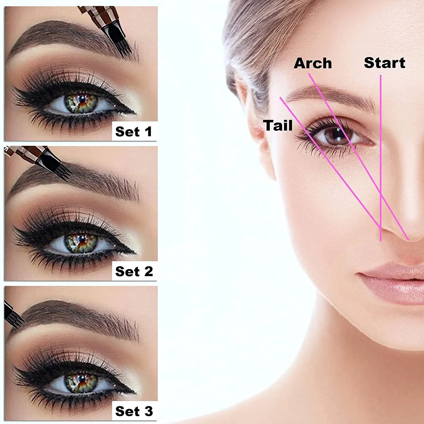 4 Point Eyebrow Pencil Maquillajes Para Mujer Waterproof Pen