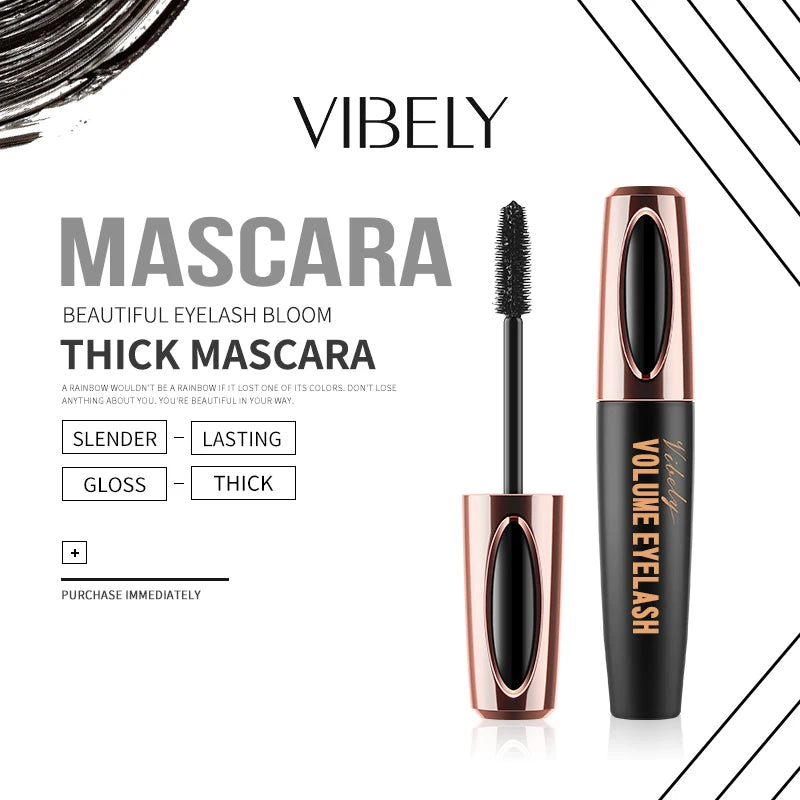 4D Eyelashes Waterproof Curling Black Mascara