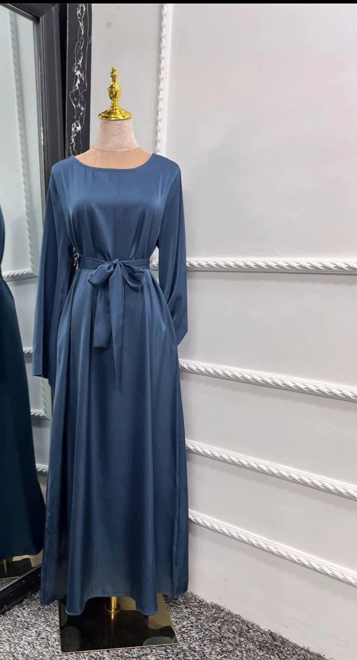 Modest Satin Sliky  Abaya